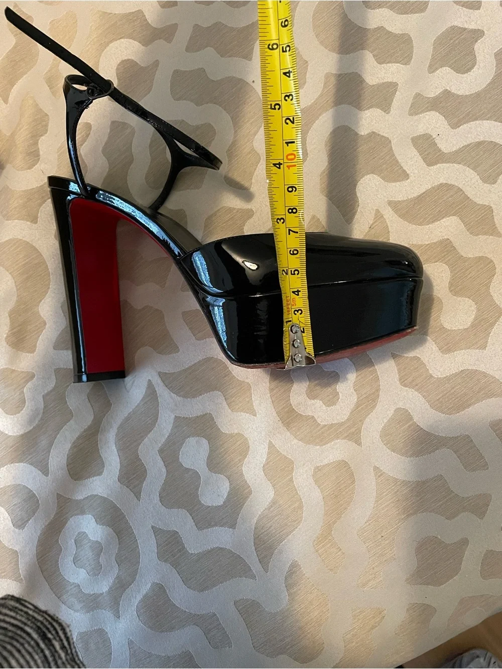 Christian Louboutin Loo Pump 130 Patent Leather in Black AUTHENTIC